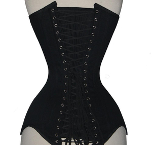 Corsé Moldeador de Satén Negro para Mujer, Control Firme, con Botones Frontales, Control de Abdomen, Ropa Interior de Uso Diario, Spandex y Nylon - Product Image 4
