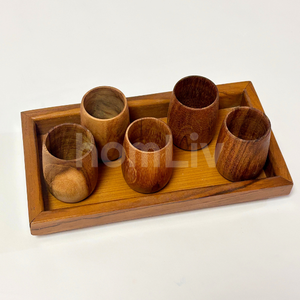 Juego de Vasos de Chupito de Madera de Teca Ecológica Natural OEM, Sostenible, Seguro para Alimentos, Sin Pintura ni Barniz, Halal, Vasos de Madera Personalizados - Product Image 5