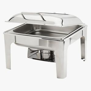 Elegant Stainless Steel Rectangular Chafer 8 Qt <b>Food</b> Warmer Serving Dish for Restaurant Banquet Use - Product Image 1