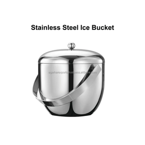 Seau à glace à double paroi en acier inoxydable avec pince en V et support en V, anti-fuite, résistant à la rouille, pour bar, idéal pour les fêtes, fabriqué en Inde - Product Image 6