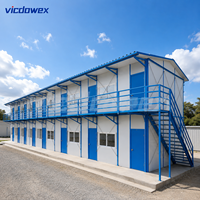 VICDOWEX Maison préfabriquée de type K à assemblage rapide, panneau sandwich en acier, design modulaire contemporain pour projets de bureaux et utilisation en campement