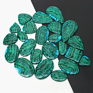 Mélange de chrysocolle et de malachite naturels, pierres précieuses brutes en cabochon pour la fabrication de bijoux, spécimen minéral Radha Arts - Product Image 1