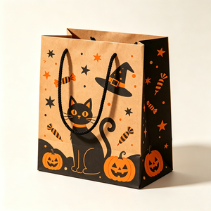 Sacchetti Regalo in Carta Kraft Antigrasso di Lusso Personalizzati OEM/ODM per Halloween |   Sacchetti Ecologici Laminati Riutilizzabili per Dolcetti o Scherzi in Grandi Quantità - Product Image 5
