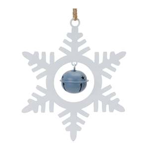 Adorno Navideño Colgante con Forma de Copo de Nieve Blanco y Azul |   Decoración Navideña Metálica para Árbol de Navidad y Decoración Festiva para el Hogar - Product Image 3