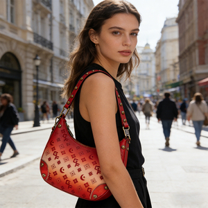 Bolso de Hombro Vintage Degradado para Mujer, Diseño de Moda, Material PU, Forro de Poliéster, Forma de Media Luna - Product Image 3