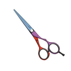 Ciseaux de coiffure multicolores en titane, ciseaux de salon en acier inoxydable, lame tranchante, ciseaux de barbier - Product Image 1
