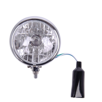 Phare avant de moto JY-16M0, design classique, boîtier en fer chromé et lentille en verre, 35W 6V/12V, remplacement, Taïwan