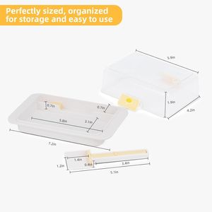 <b>Large</b> Airtight Butter <b>Box</b> with Easy Portion Clear Cover Easy Travel for Countertop Fridge-Butter Dish - Product Image 2