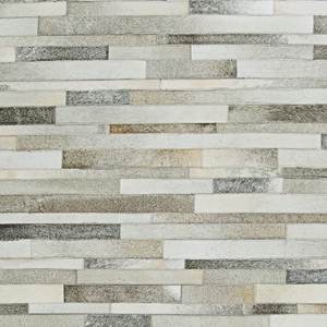 Durable Cotton Cowhide Leather <b>Rug</b> Traditional Handmade Floor Piece with Striped Pattern Pet Friendly Non-Slip - Product Image 3