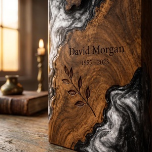 Custom Rosewood Burl Resin River Urn Personalized Memorial <b>Keepsake</b> <b>Ashes</b> Container American Style Durable Eco-Friendly 220 - Product Image 2