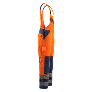 Men High Visibility Orange Work Coverall With Reflective Stripes And Blue Panels - Product Image 3