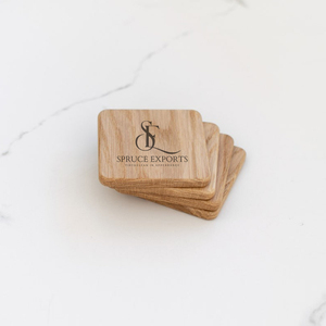 Square Shape <b>Walnut</b> & Oak Wooden Coaster Set. Handcrafted Rounded Edge Drink Mats & Pads For Serving Drinks And <b>Coffee</b> <b>Tables</b> - Product Image 2