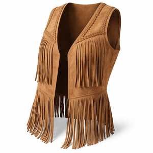 Chaleco de Gamuza Tejida Transpirable con Flecos y Lentejuelas para Mujer, Venta al Por Mayor, Personalizado, Invierno - Proveedor Directo de Fabricante OEM - Product Image 3