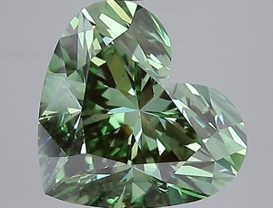 Diamant de laboratoire taille cœur 6,04 carats, vert vif fantaisie, VS2, certifié IGI, diamant CVD en vrac pour la fabrication de bijoux - Product Image 1