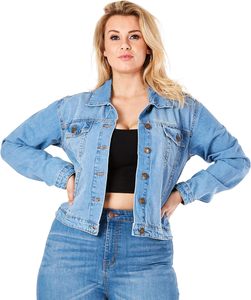 Veste en jean pour femme, bleu vintage, en coton, style décontracté, boutonnée, légère, élégante, pour tous les jours, qualité supérieure - Product Image 1