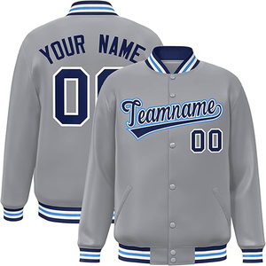 Blousons de baseball brodés coupe-vent grande taille pour hommes, col montant personnalisé, manteaux d'automne, vente en gros, style universitaire - Nouveauté très demandée - Product Image 4