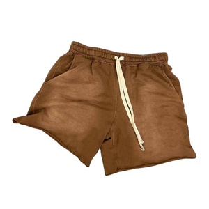 Pantalones Cortos Deportivos Raccoon Vintage Lisos con Bajo sin Rematar y Lavado Ácido, 100% Poliéster Terry, Cintura Media, con Logotipo, Bajo sin Rematar, Transpirables - Product Image 1