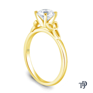Anillo de compromiso solitario de oro de 10K con diseño de nudo elegante y diamante (natural) romántico, fabricante mayorista y minorista OEM - Product Image 3