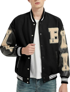 Latest <b>Baseball</b> Letterman Chenille Patches <b>Jacket</b> High Quality Customized Logo Pattern Custom Crop <b>Jacket</b> With Patches - Product Image 2