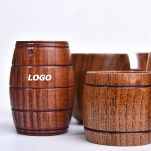 Chope à bière en bois massif de qualité supérieure - Tasse à whisky artisanale en bois pour cadeaux et promotions de bar - Product Image 1