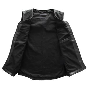 Custom Zipper Up Front <b>Mens</b> <b>Leather</b> <b>Vest</b> Heavyweight Real <b>Leather</b> Utility Waistcoat Outdoor Biker <b>Leather</b> <b>Vests</b> - Product Image 3