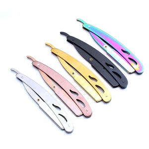 Custom Made <b>Straight</b> Edge Stainless Steel Barber <b>Razors</b> for Men Black Color Barber Use Durable Men's <b>Straight</b> <b>Razor</b> - Product Image 5