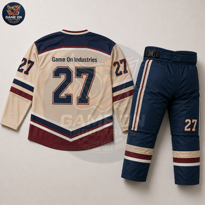 Team Sportswear Breathable Sublimation Performance Wear Personalized Number Design Vintage Style Custom Ice Hockey Uniform Set - Product Image 4