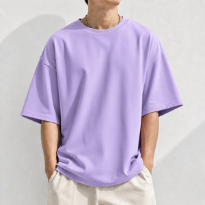 Camiseta Oversize Personalizada para Hombre, Algodón Grueso, Hombros Caídos, Estilo Urbano, Lisa, con Espacio para Logotipo OEM, Corte Holgado - Product Image 5
