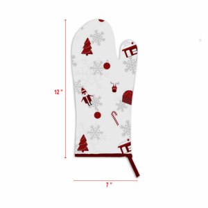 Guantes de Horno de Color Rojo y Blanco con Diseño Navideño de Calidad de Exportación para Uso en la Cocina, Guantes de Horno con Logotipo Personalizado - Product Image 6