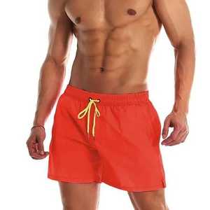 Shorts de bain décontractés mi-taille en tissu polyester/nylon à séchage rapide, personnalisés OEM, pour hommes, avec taille élastique tricotée - Product Image 3