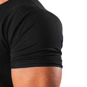 Camiseta Negra de Manga Corta con Cuello Redondo para Hombre, Ropa Casual Cómoda, Ropa Deportiva de Alta Calidad, Camiseta de Gimnasio al por Mayor - Product Image 6