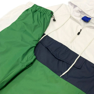 Conjunto Deportivo Ligero con Capucha y Bolsillos Laterales, Chaqueta Deportiva Larga, Verde, Azul Marino, Blanco, para Primavera, Cortavientos - Product Image 5