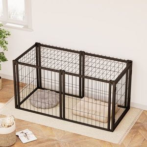 Gabbia per Animali Domestici da Interno Nera 120 cm, Recinto per Cani Piccoli e Medi e Cuccia per Cuccioli 56 cm L x 61 cm H - Product Image 1