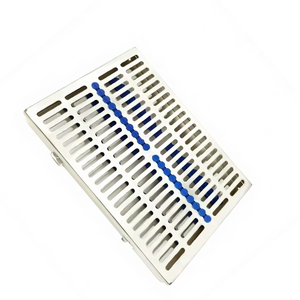 Casete de Esterilización Dental Manual de Tamaño Estándar para 10 Instrumentos, Bandeja Quirúrgica de Acero Inoxidable de Grado Médico con Soportes de Silicona - Product Image 5
