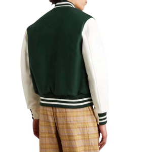 Top Quality Premium Wool Fabric Made Men's Varsity Jackets Winter Quilted Lining Custom Wool Varsity Jacket With Leather Sleeves - Product Image 6