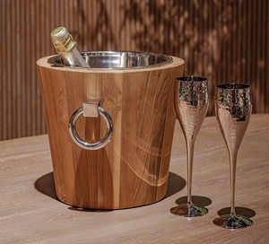 Stainless Steel Boat Shape <b>Wine</b> Cooler Bucket with Metal Ring Handle Luxury Design for for Cooling Party Use - Product Image 3
