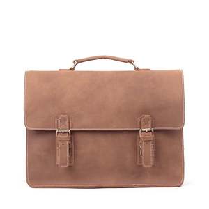 Maletín de Negocios Vintage de Cuero Genuino para Hombre, para Portátil de 15.6 Pulgadas, Ecológico, Ligero, Convertible, Modelo LLB-0321 - Product Image 6