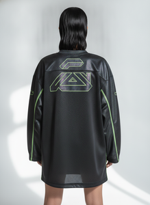 เสื้อเจอร์ซีย์อเมริกันฟุตบอลคอวีสำหรับผู้หญิง แขนยาว ผ้าตาข่าย ระบายอากาศได้ดี ทรงหลวม ผลิตจากโพลีเอสเตอร์ 100% พิมพ์ลายแบบซับลิเมชั่น - Product Image 5