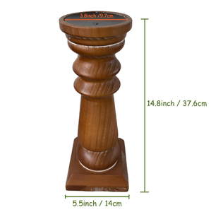 Porte-bougies en bois naturel pour bougies piliers, support à bougies rustique en bois pour la décoration de table, salle à manger et salon - Product Image 3