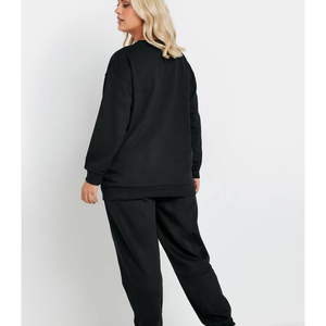 Conjunto de Ropa Deportiva de 2 Piezas con Estampado Personalizado, Chándal para Mujer, 100% Algodón, Cuello Redondo, Color Sólido, Sudadera Deportiva, Conjunto de Joggers para Gimnasio - Product Image 6