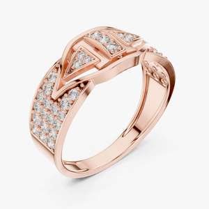 Anillo Unisex de Oro Amarillo con Diamantes Naturales de Corte Brillante Redondo, Estilo Clásico de Compromiso - Product Image 6