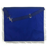 Tabliers maçonniques personnalisés du 14e degré du Rite écossais, en tissu bleu et blanc, avec broderie machine, logo personnalisé lumineux à LED et badges à coudre