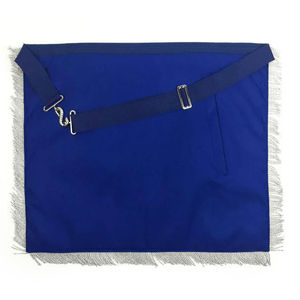 Tabliers maçonniques personnalisés du 14e degré du Rite écossais, en tissu bleu et blanc, avec broderie machine, logo personnalisé lumineux à LED et badges à coudre - Product Image 6