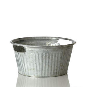 Cubo de maceta de acero galvanizado a prueba de herrumbre con diseño de boceto de retrete, ideal para arreglos florales de boda rústicos temáticos - Product Image 3