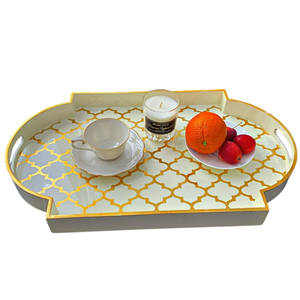Bandeja de Servir Tradicional Vietnamita con Laca - Bandeja Rectangular de Madera Pintada a Mano para Juego de Té y Exhibición de Velas - Product Image 1