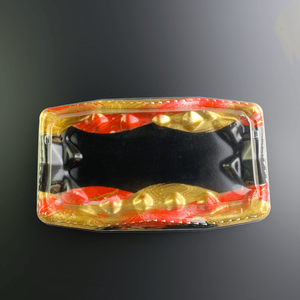 Bandeja de Plástico Desechable OFUNA 2-5, Rectangular, Material PSP, para Ensaladas y Sushi, Color Negro-Rojo, Venta al Por Mayor - Product Image 5