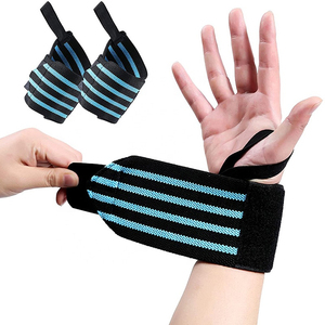 Bandes de poignet élastiques en polyester et nylon de haute qualité avec boucles pour le pouce et fermeture auto-agrippante, pour musculation, haltérophilie, style sportif, sangle de gym - Product Image 5