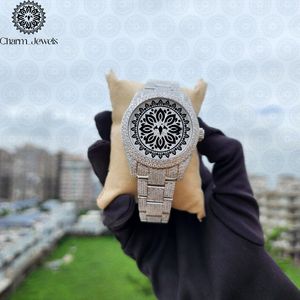 Charm_Jewels Luxury Women's Stainless Steel <b>Watch</b> Round 38mm Analog Quartz Sapphire Crystal Folding Clasp - Product Image 2