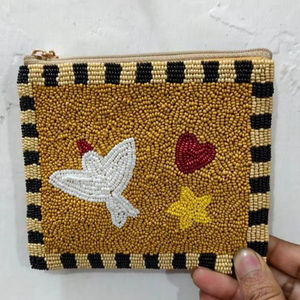 Bolsa de cuentas con forma de tortuga multicolor, hecha a mano, bordada, tipo clutch, monedero con cremallera, bolsa de animales con cuentas, bolsa de cosméticos tropical para playa, personalizada - Product Image 1