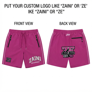 <b>Mens</b> Windbreaker <b>Shorts</b> Premium 110 GSM Lightweight <b>Woven</b> Polyester Magenta Sports <b>Shorts</b> Custom Embroidered Logo Side Piping - Product Image 1
